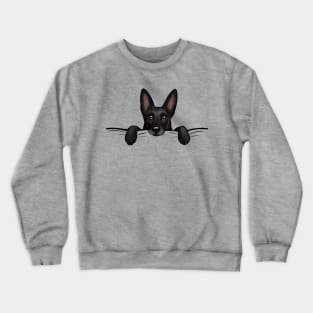 Black German Shepherd Dog Peeking Crewneck Sweatshirt